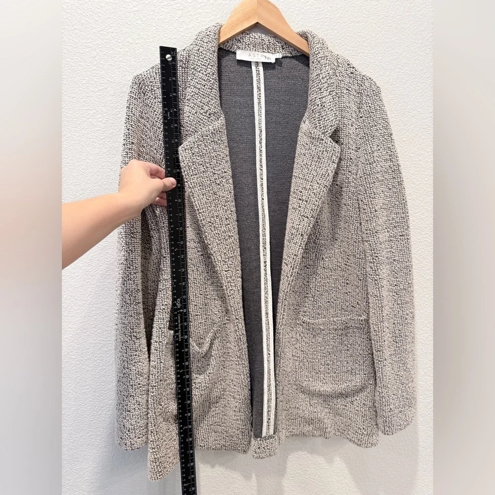 ASTR Tweed Knit Blazer Cardigan M | Scandi Minimalist Quiet Luxury Bouclé Jacket - Picture 5 of 9